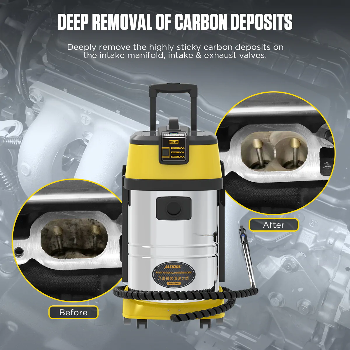 جهاز تنظيف رواسب الكربون في محرك السيارة