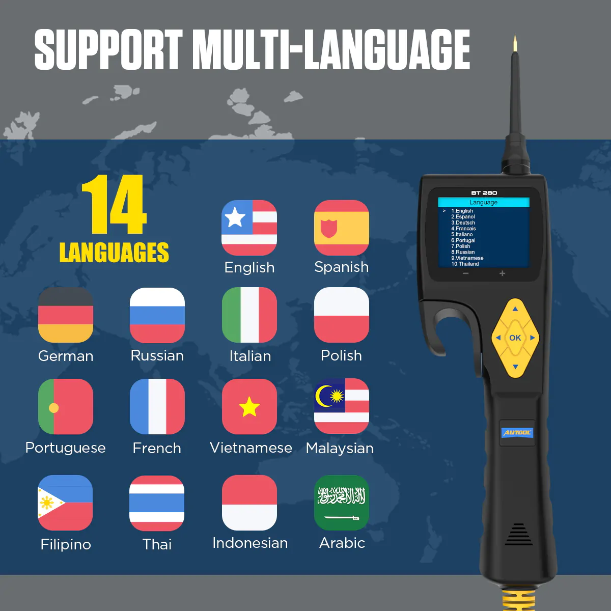 AUTOOL BT280 جهاز اختبار الفيوز - الصورة 4
