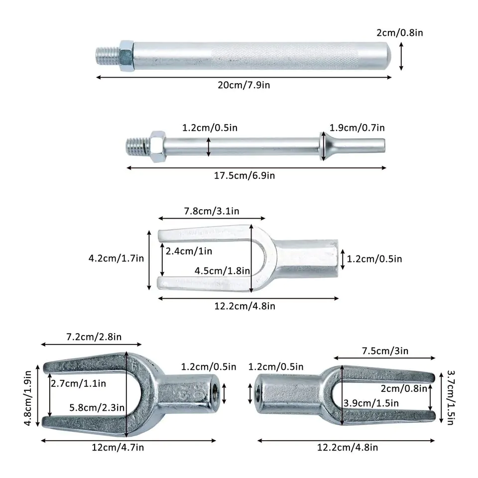 مجموعة أدوات إزالة كرة المفصل وعصا التوجيه بنوع الشوكة ME01018 - 5 قطع - الصورة 2