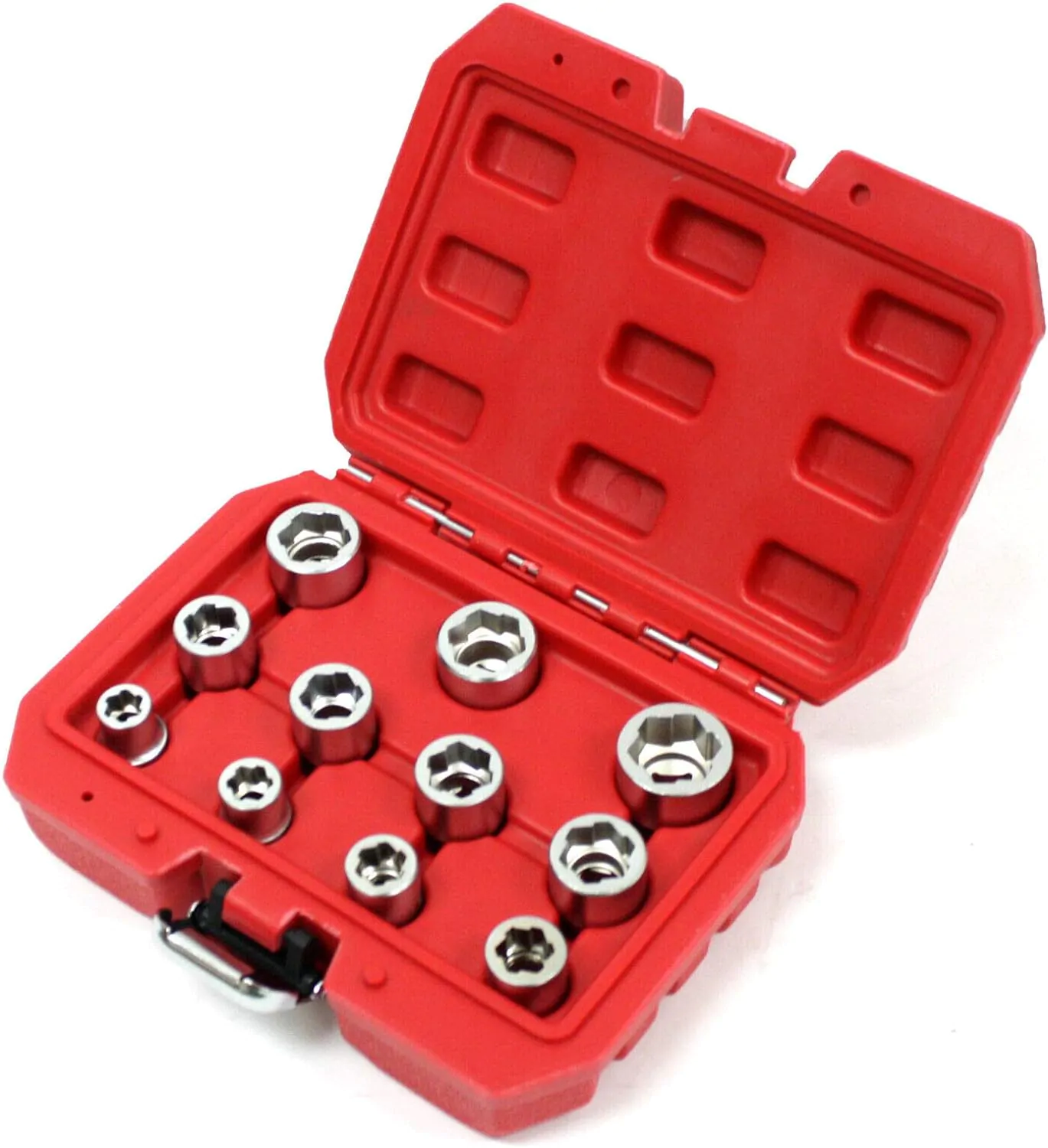 ⁦مجموعة مقابس استخراج البراغي 3/8 بوصة 11 قطعة ME01955⁩ - الصورة ⁦2⁩