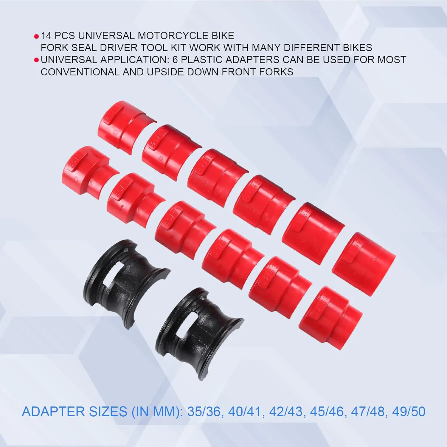 ⁦ME13085D - مجموعة أدوات قيادة الأختام الشوكية العالمية للدراجات النارية 14 قطعة بأقطار مختلفة⁩ - الصورة ⁦2⁩