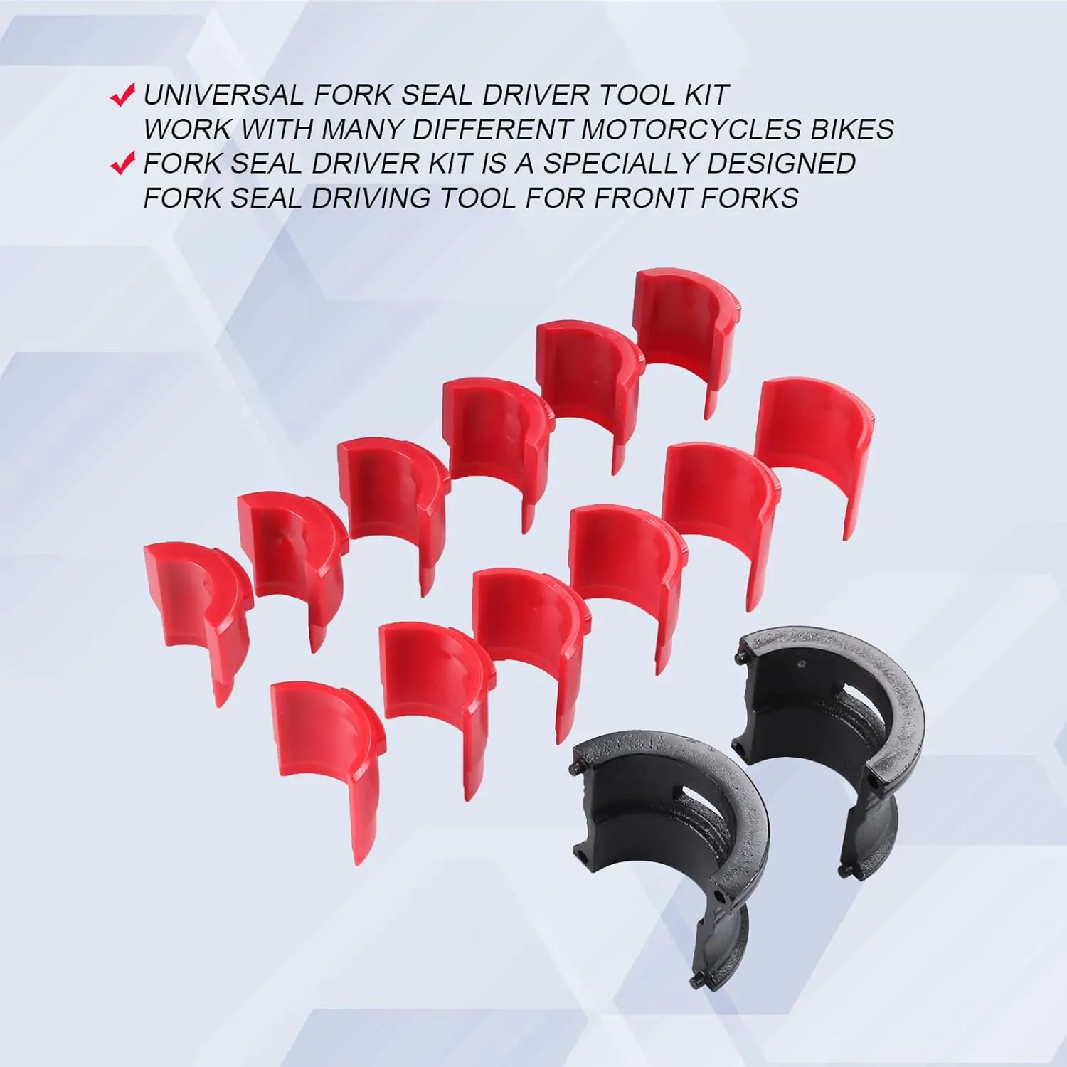 ⁦ME13085D - مجموعة أدوات قيادة الأختام الشوكية العالمية للدراجات النارية 14 قطعة بأقطار مختلفة⁩ - الصورة ⁦3⁩