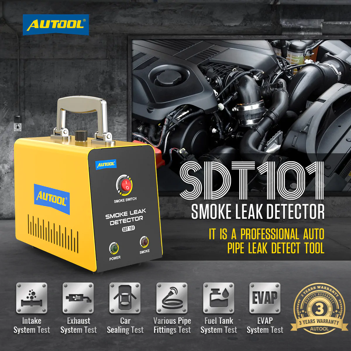 كشف تسريب دخان السيارة  AUTOOL SDT 101 - الصورة 2