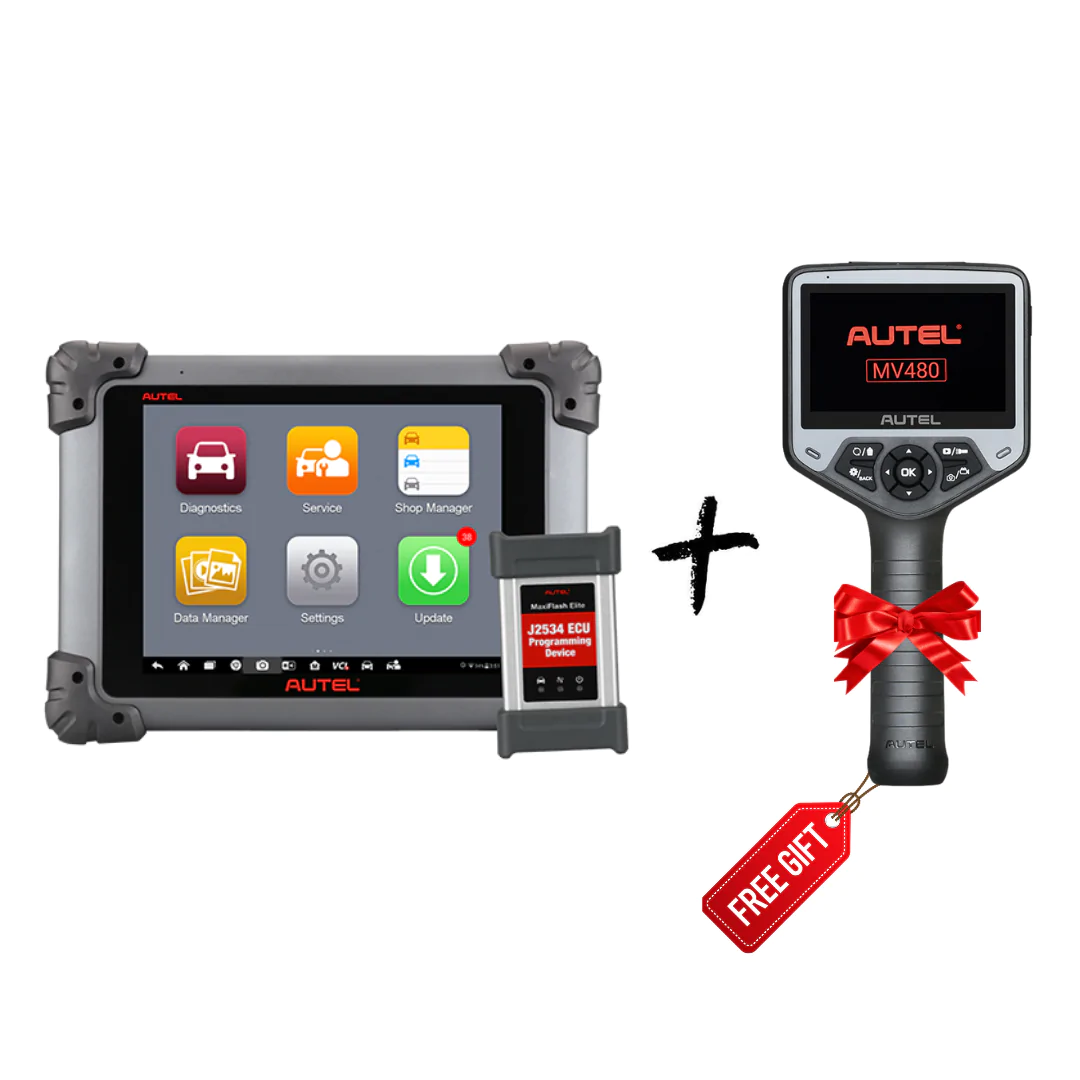 جهاز فحص وكشف اعطال السيارات Autel MaxiSys MS908S Pro وكاميرا الفيديو الاحترافية MaxiVideo MV480
