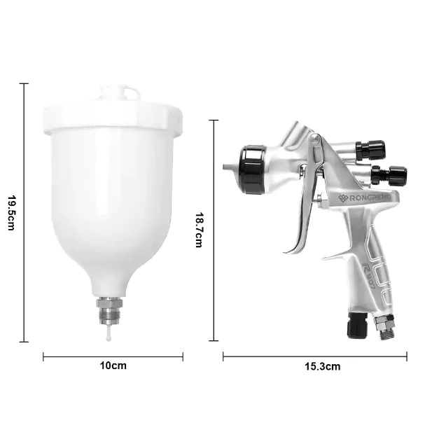 مسدس رش الهواء RONGPENG R807 1.3mm لطلاء السيارات - الصورة 2