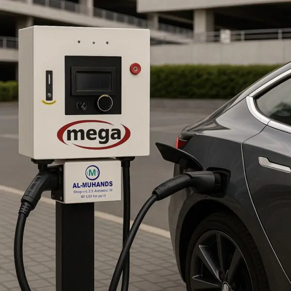 ⁦محطة شحن سيارات كهربائية DC من MEGA – بقدرة 40kW – منفذي CCS2 وGB/T – تدعم الدفع الإلكتروني POS⁩ - الصورة ⁦2⁩