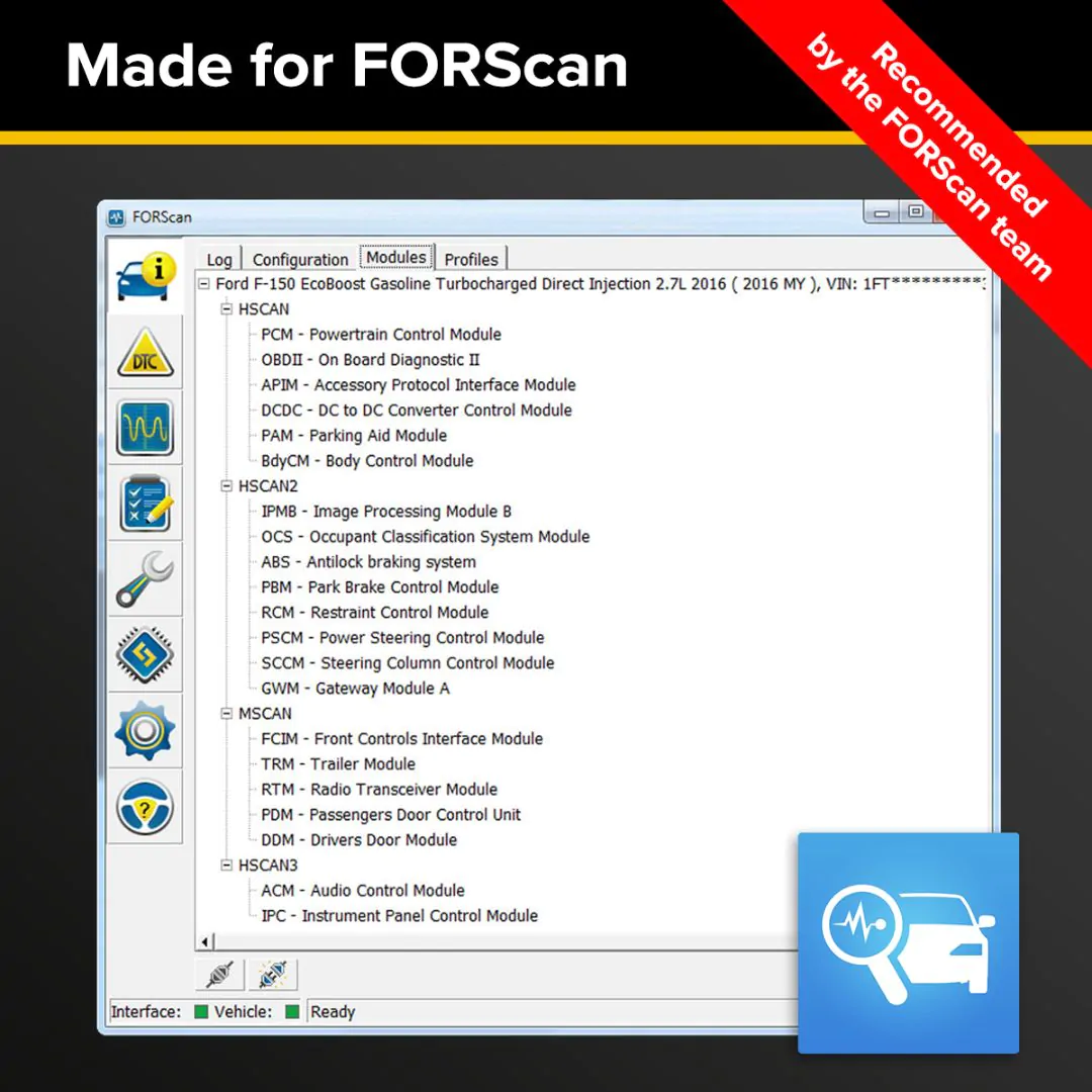 OBDLink EX – محوّل OBD2 USB مخصّص FORScan بتبديل MS/HS-CAN - الصورة 5